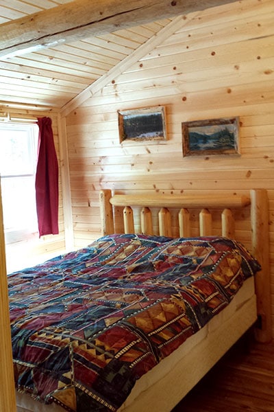 Cabin 1 (Cedar) bedroom.