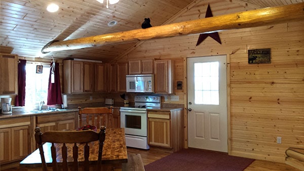Cabin 1 (Cedar) kitchen entry.