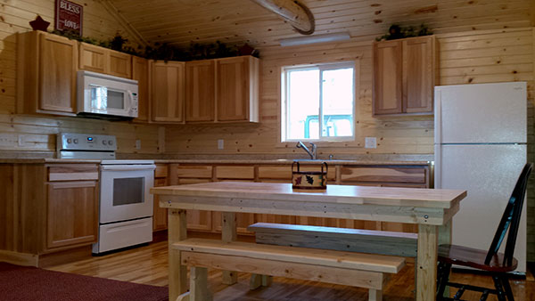 Cabin 2 (Pine) kitchen.