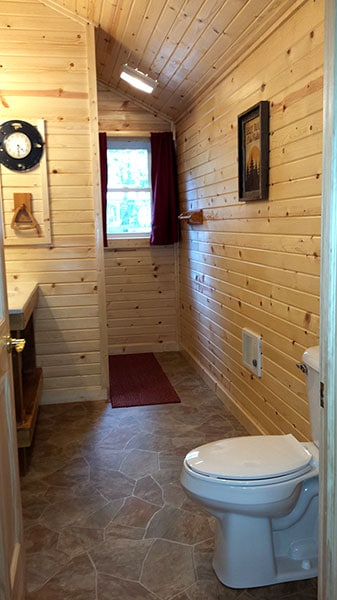 Cabin 5 (Redwood) bathroom toilet.
